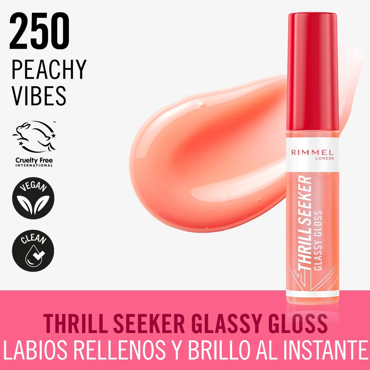 Rimmel London - Thrill Seeker Glassy Gloss - 250 Peachy Vibes