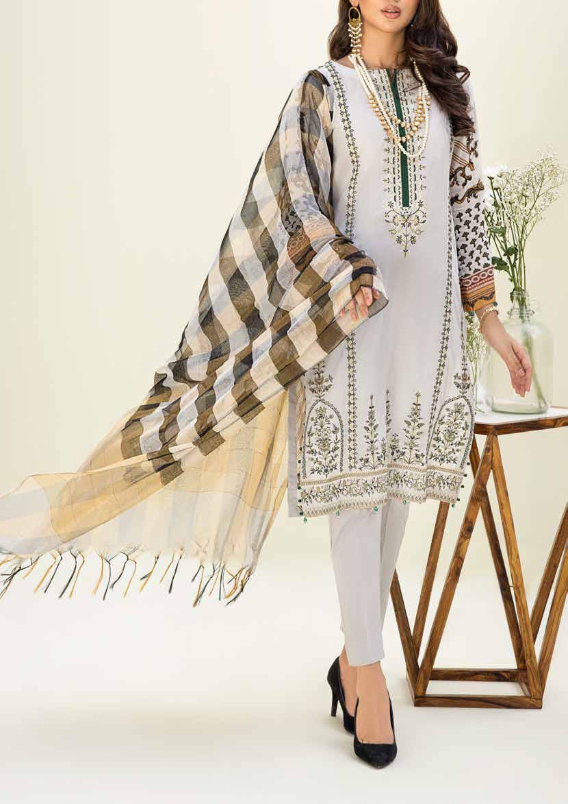 Ladies Un-Stitch Embroidered Lawn Shades Of Festive (WK-00776)