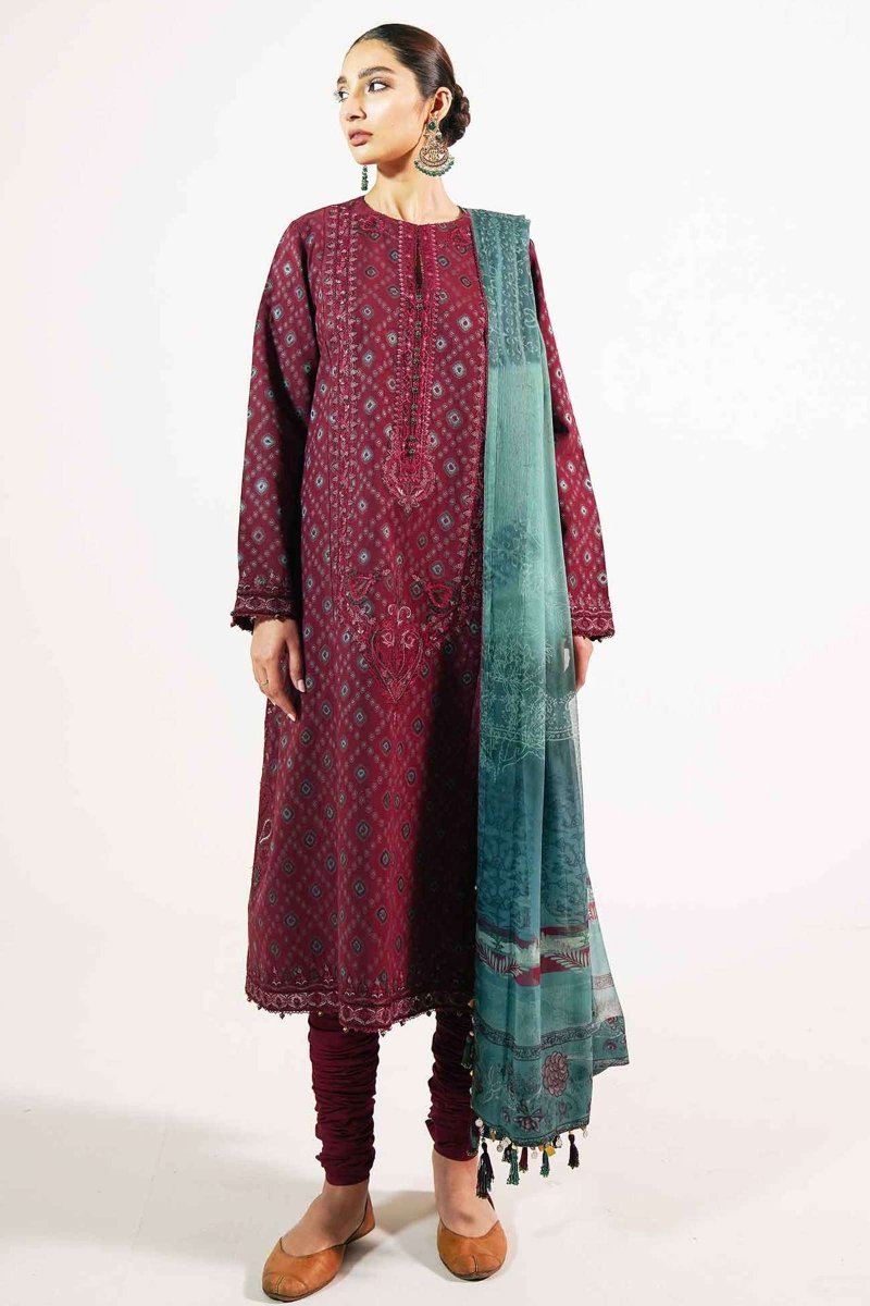 Ladies Un-Stitch Embroidered Lawn 2021 (SHAZIA-B)