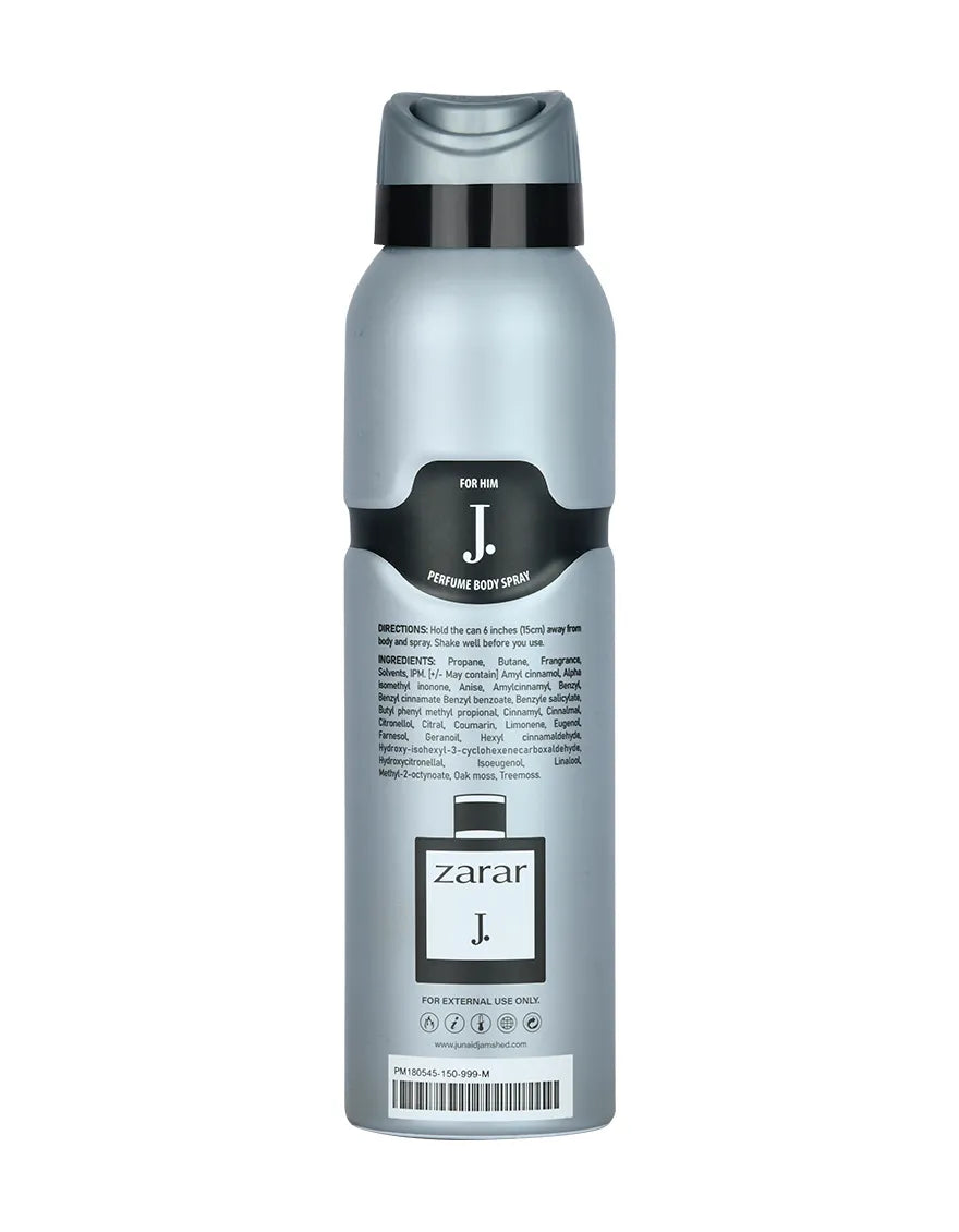 Junaid Jamshed Body Spray Zarar Silver 150ml – Final Choice