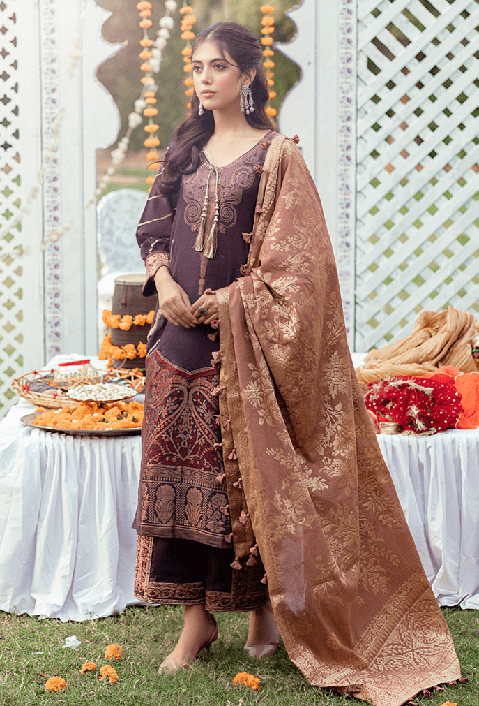 Sunehri Shaam By Al Zohaib Embroidered Jacquard Unstitched 3 Piece (05)