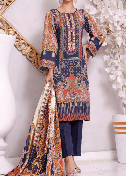 VS Textiles Unstitched Shahkar Printed Khaddar 3pc Suit D-113