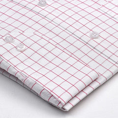 White Pink Checkered Dress Shirt