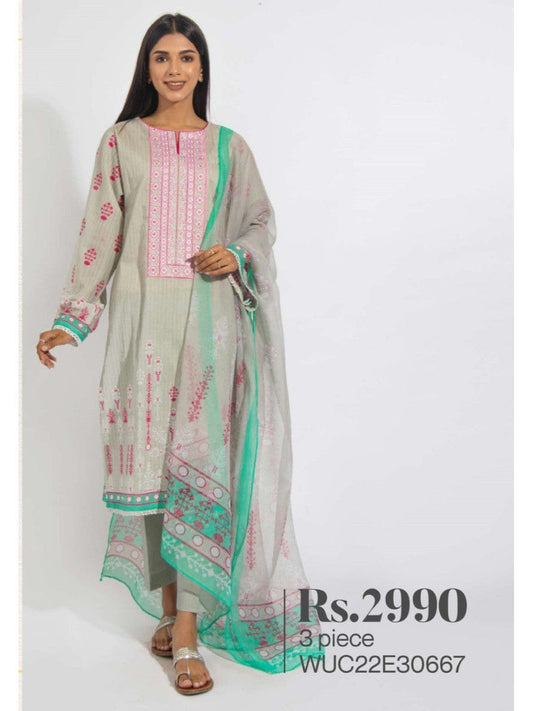 Zellbury Embroidered Lawn Suit 3 Piece WUC22E30667
