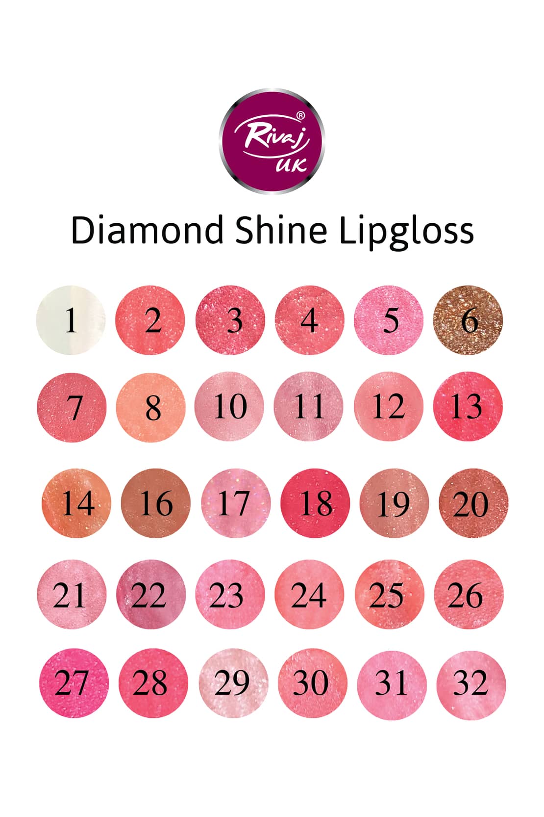 Rivaj UK Diamond Shine Lip Gloss Shade # 14