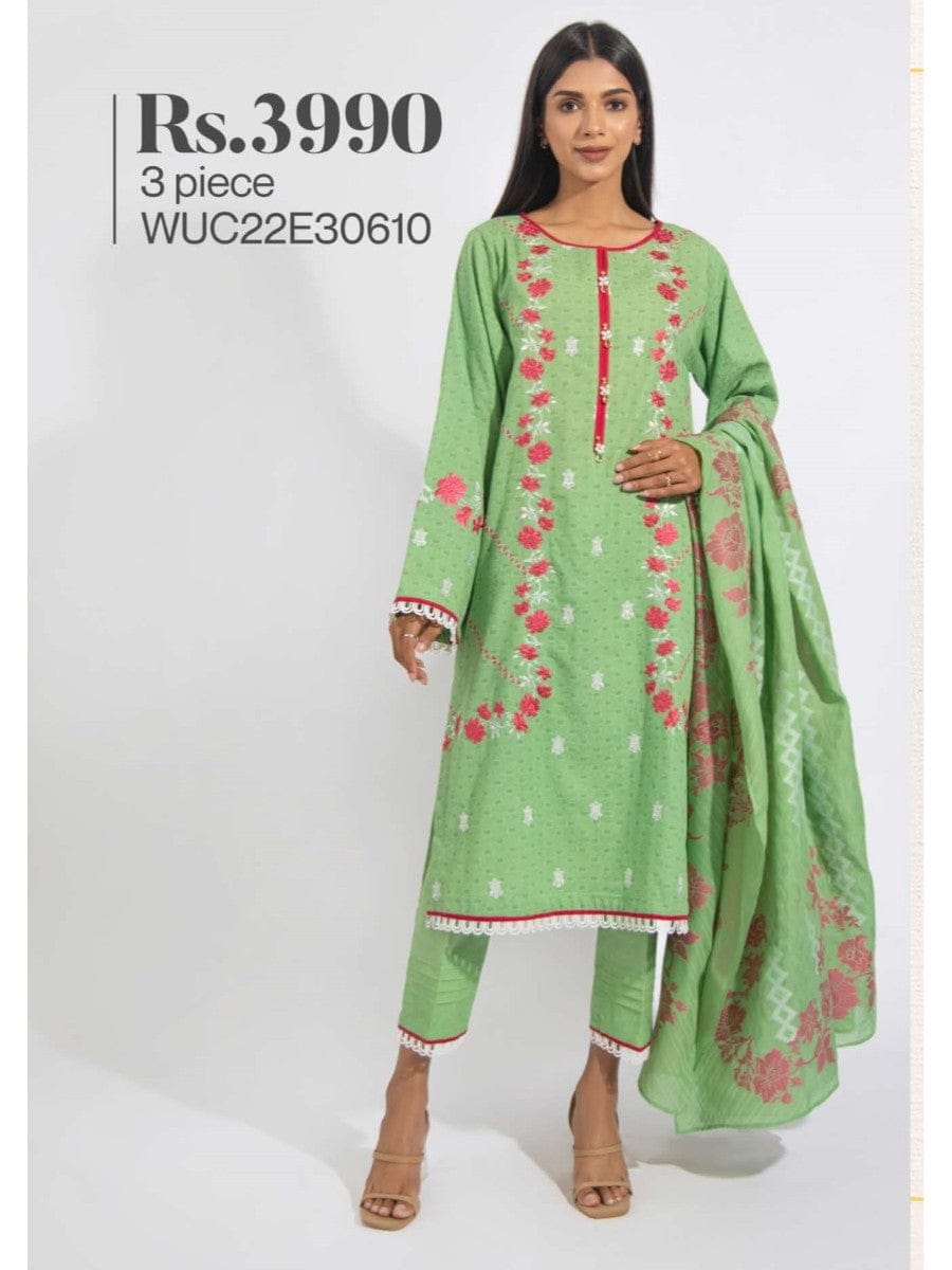 Zellbury Embroidered Jacquard Lawn Suit 3 Piece WUC22E30610 – Summer Collection