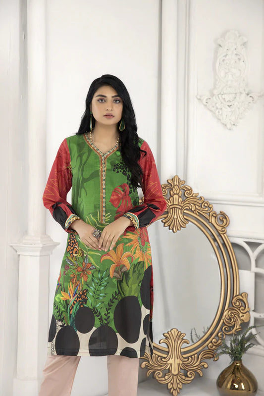 Zoha By Aymen Baloch Spring Summer Collection'22 1-Piece Unstitched - D#15 (Tropical)