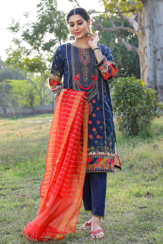 Shaakh By Rashid Textile Digital Embroidered 3 Piece Unstitched Lawn Suit (D-6714)