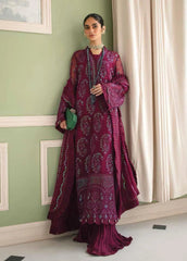 La Fuschsia By Afrozeh Embroidered Chiffon Suits Unstitched 3 Piece AF23LF 010 Viola - Festive Collection