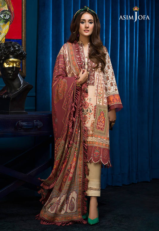 Asim Jofa Asra Embroidered Cambric Suits Unstitched 3 Piece AJE-09