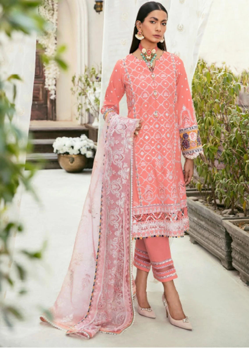 Eid Collection By Baroque Embroidered Lawn Suit Unstitched 3 Piece 2022 - (BL08-D07)