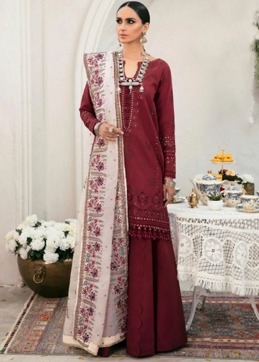 Eid Collection By Baroque Embroidered Lawn Suit Unstitched 3 Piece 2022 - (BL08-D01)
