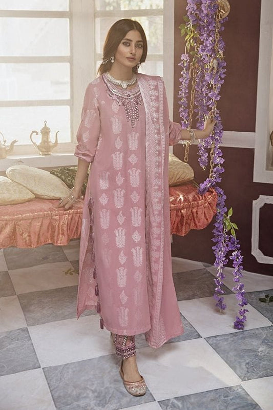 Ladies Un-Stitch Cross Stitch Rim Jhim Luxury Eid'21 (MAAH ROO B)