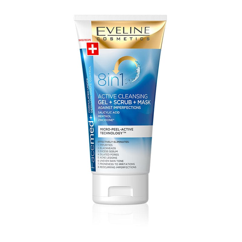 Eveline Cosmetics FaceMed+ 8-In-1 Deep Cleansing Active Gel 150ml