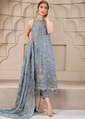 Falak by Zarif Embroidered Suits Unstitched 3 Piece ZF22F ZF-05 Blue Bell - Festive Collection