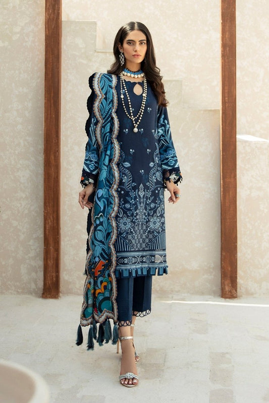 Farasha 3 Piece Embroidered Linen Unstitched Suits (08-CANARY DREAM)
