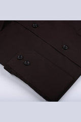Chocolate Brown Plain Dress Shirt