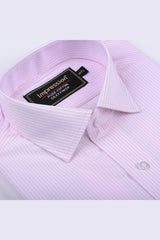 Pink Color Striped Dress Shirt (Silky Finish)