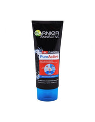 Garnier 3 In1 Pure Active Charcoal Face Wash Mask Scrub 100 ml