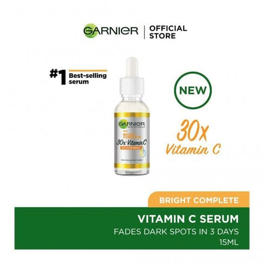 Garnier Bright  Vitamin C Booster Serum 15 ML - Contains Niacinamide