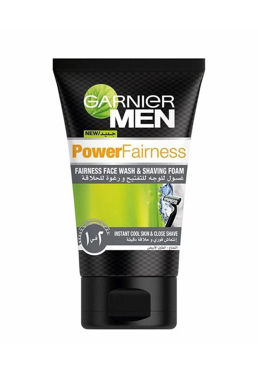 Garnier Men Power White 2 in 1 Shaving + Cleansing Brightening Foam 100ml