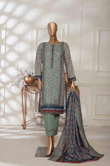HZ Textiles Premium Khaddar Embroidered Collection- 3 Piece Unstitched Suit  PKE-2258