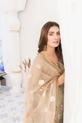 Khuda Baksh - Z 216 - Olive Green - 3 Piece Ready To Wear Suit