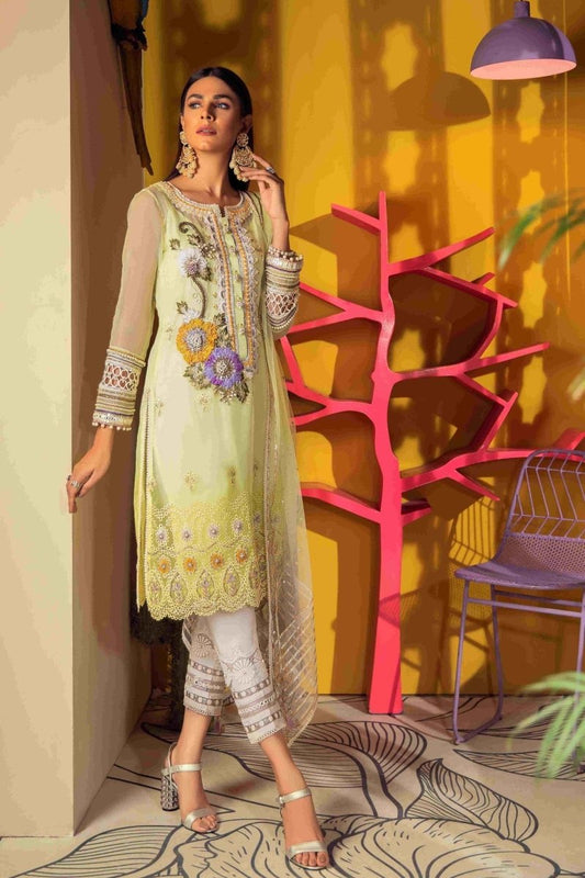 Khuda Baksh - P-201 (Hazel Yellow) - 3 Piece Ready to Wear Suit