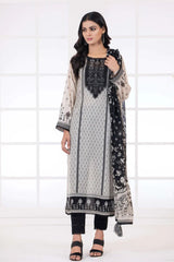 Monochrome By Lakhany Printed Lawn Unstitched 3 Piece (MCP-7014) - Black & White Collection