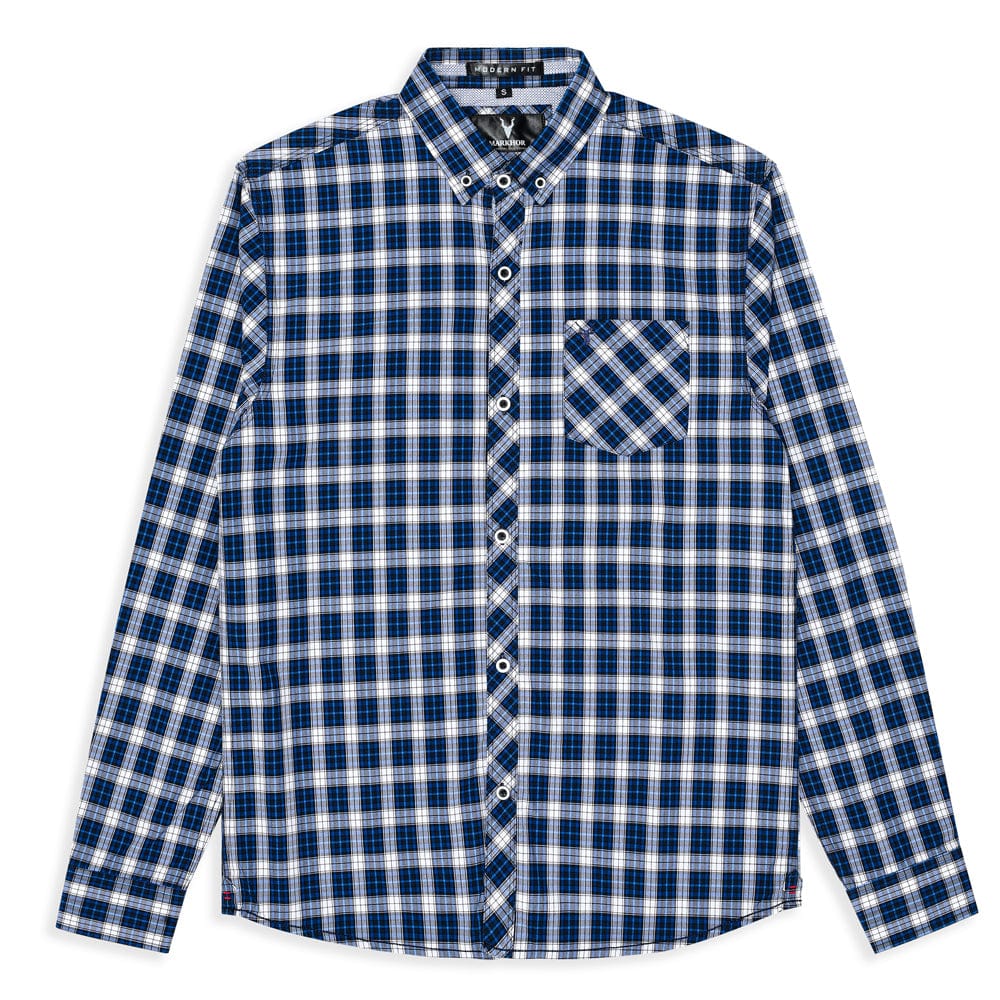 Blue White Checkered Casual Shirt