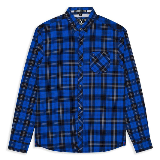 Navy Blue Checkered Casual Shirt