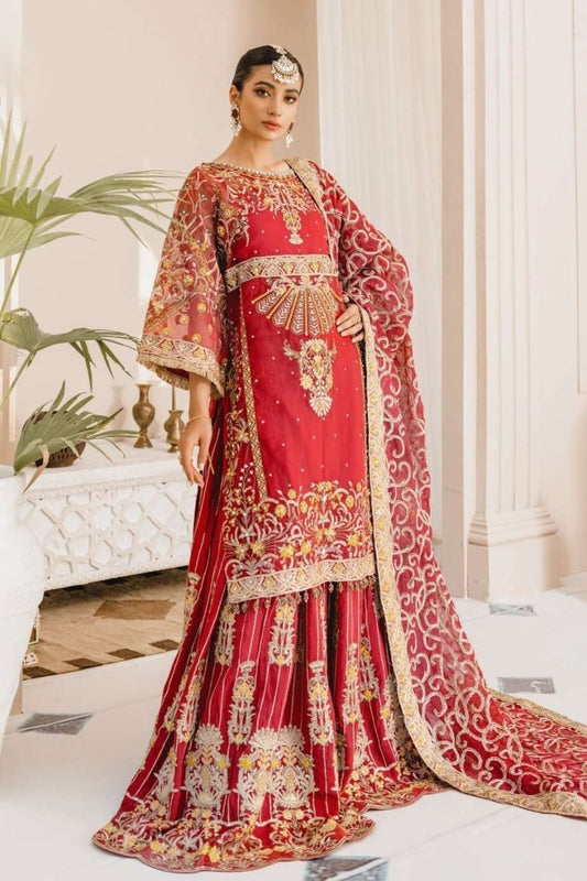 Ladies Un-Stitch Chiffon Collection Red & Red (MX-10)
