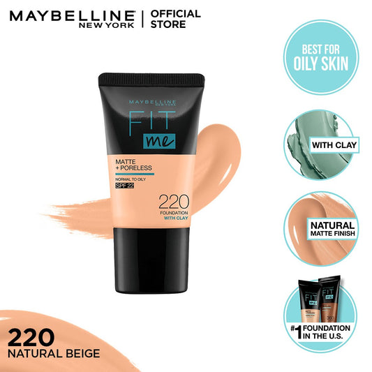 Maybelline Fit Me Matte & Poreless Foundation 18ml -220 - Natural Beige