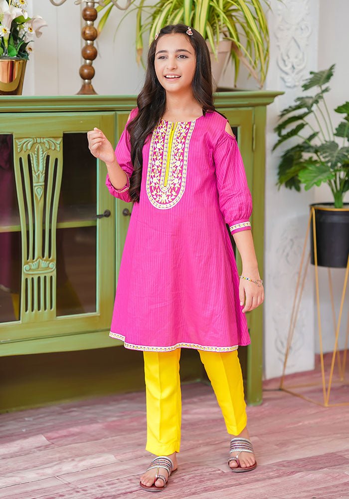 Cotton Embroidered 2 Pc Suit