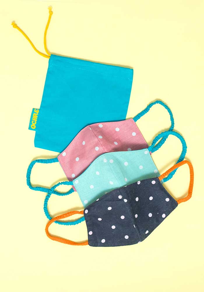 Pack Of 3 Polka Dots Cotton Mask
