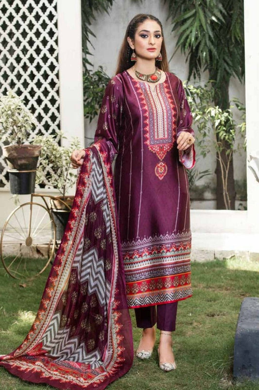 Ladies Un-Stitch Rashid Textile Marine Silk Luxury Collection 5636