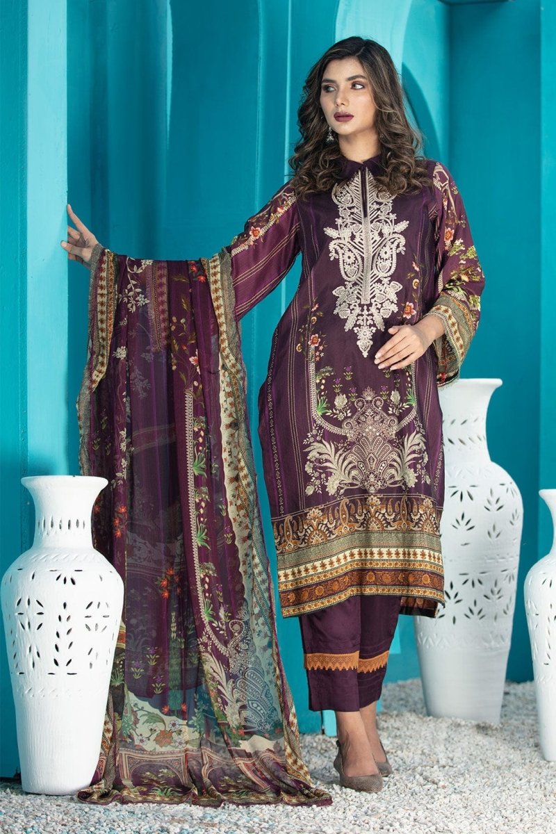 Ladies Un-Stitch Rashid Textile Diya Digital Embroidered Viscose 5479