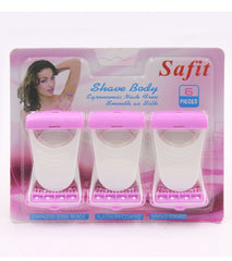 Safit Shave Body Razor - 6Pcs - White & Pink