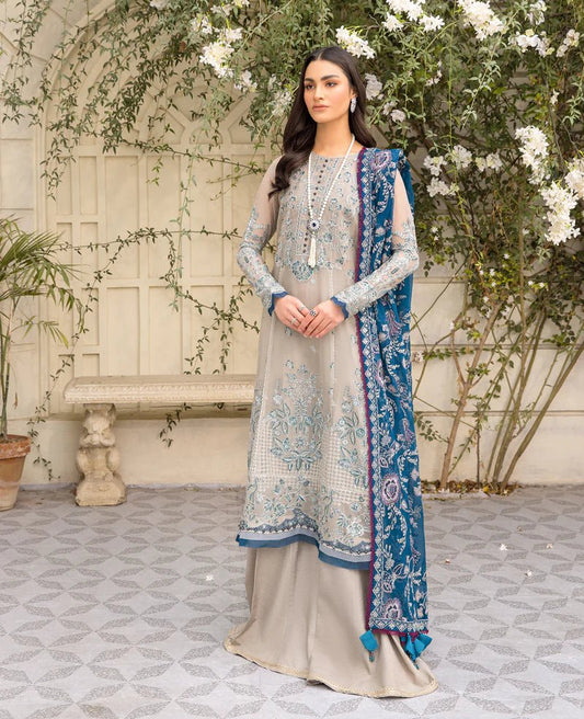 Ishya by Xenia Formals Embroidered Ladies Unstitched Chiffon Suit - NEEL-FIYA