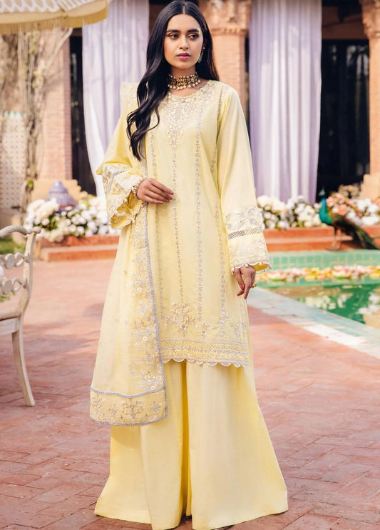 Zellbury Embroidered Cambric Unstitched 3 Piece WULC22E30291 - Luxury Eid Collection